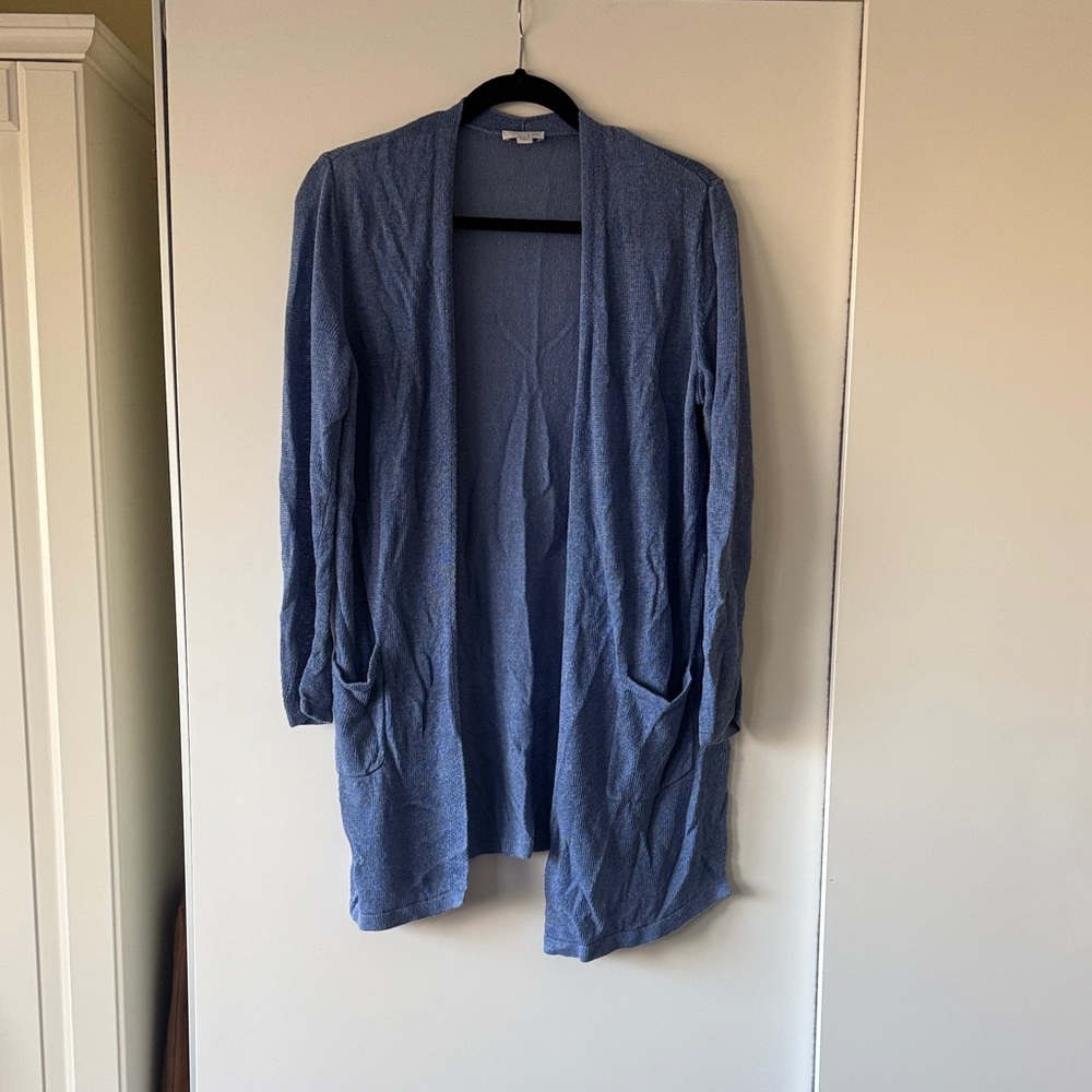 J. Jill Blue Open Front Cardigan